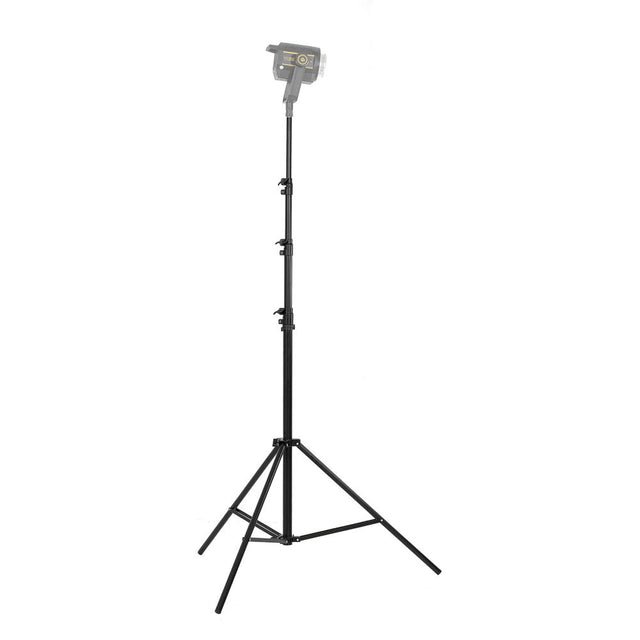 Light stand LS-6 with black tripod legs and mounting bracket for studio light