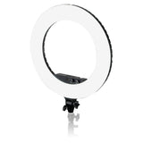 45cm LED ring light with white outer ring and black control panel, PRO model