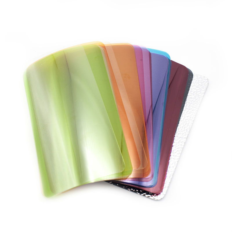 Geluri colorate pentru blitz, paletă verde, portocaliu, mov, albastru și roșu