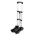 Universal trolley with white telescopic handles, black platform base and caster wheels
