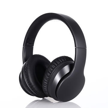 Foldable wireless Bluetooth 5.0 noise-canceling headphones, black over-ear design