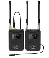 Black wireless UHF vocal microphone transmitter set with dual antennas and display