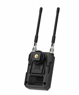 Wireless UHF handheld mic transmitter with dual antennas and rotary control dial