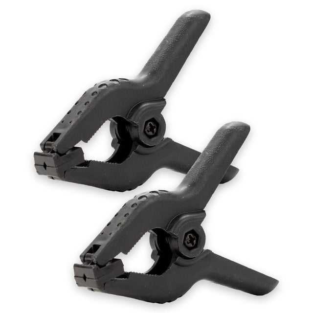 Cleme S pentru prindere fundal, set 2 buc, negru, cu mecanism cu arc