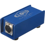 Cloudlifter CL-1 mic preamp, blue enclosure with XLR connector and logo