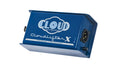 Cloudlifter X mic activator preamp, blue metal box with logo and audio connector