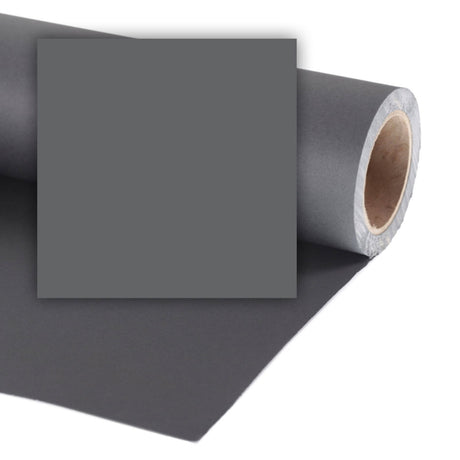 Charcoal gray photo backdrop roll with cardboard core and smooth surface