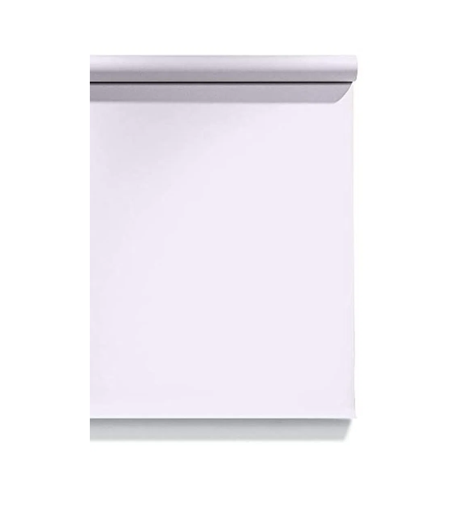 Photo backdrop roll in Arctic white, 1.35 x 10 m, with top and bottom bars