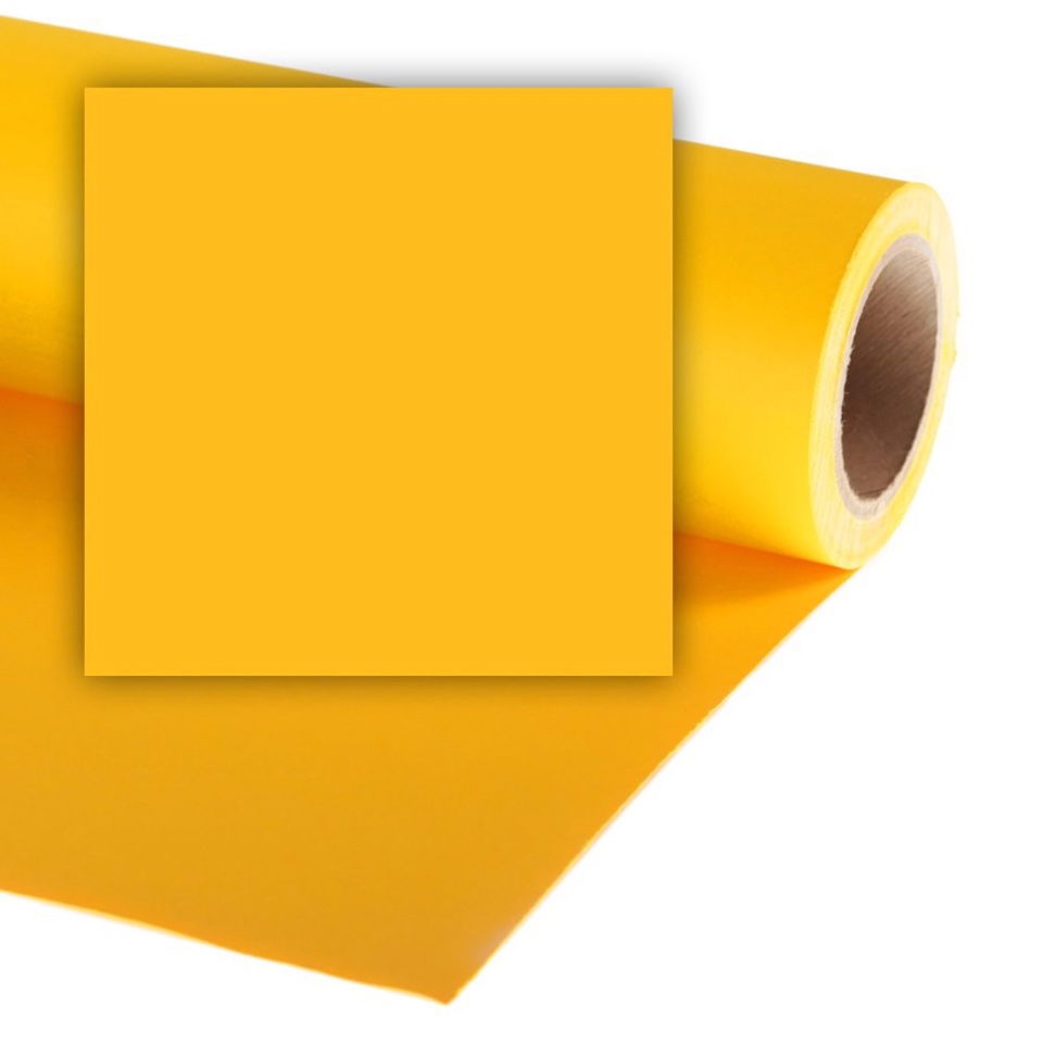 Buttercup yellow photo backdrop roll, 2.18 x 11 m, taped panel