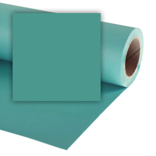 Sea Blue photo backdrop paper roll and folded sheet, teal-blue color