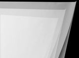 Translucent white photo backdrop sheet, close-up corner edge