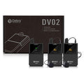 Wireless double UHF lavalier microphone set: lapel mics, transmitters and power adapters