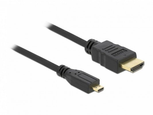 HDMI Micro to HDMI cable, 3 m, black connectors, standard and micro plugs