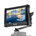 5.5-inch full HD on-camera monitor with protective frame, black, on mounting arm