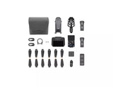 Mavic 3 Pro accessories set with controller, batteries, cables, mounts, and propellers
