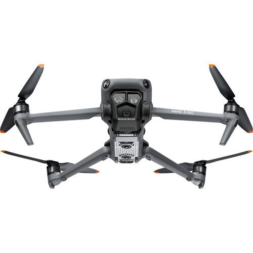Mavic 3 Pro drone underside view showing sensors and propellers
