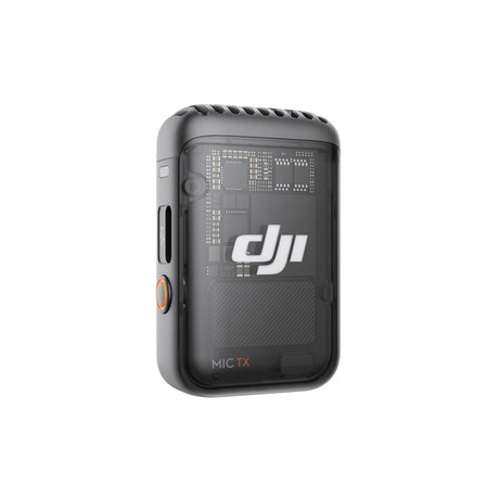 Microfon wireless compact MIC TX, carcasă neagră cu grilaj și LED