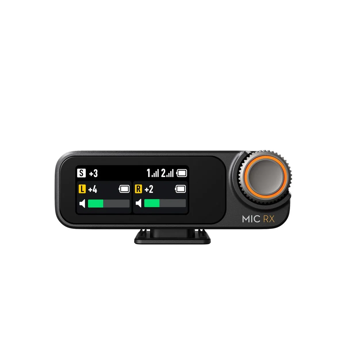 Receptor Mic 2 cu display setări și buton rotativ portocaliu