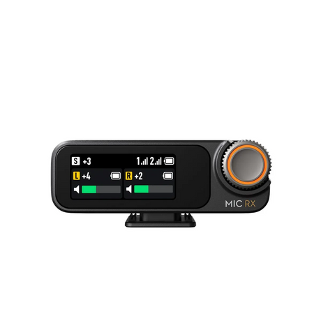 Receptor Mic 2 cu display setări și buton rotativ portocaliu