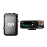 Receptor Mic 2 cu display și buton rotativ, alături de emițător negru