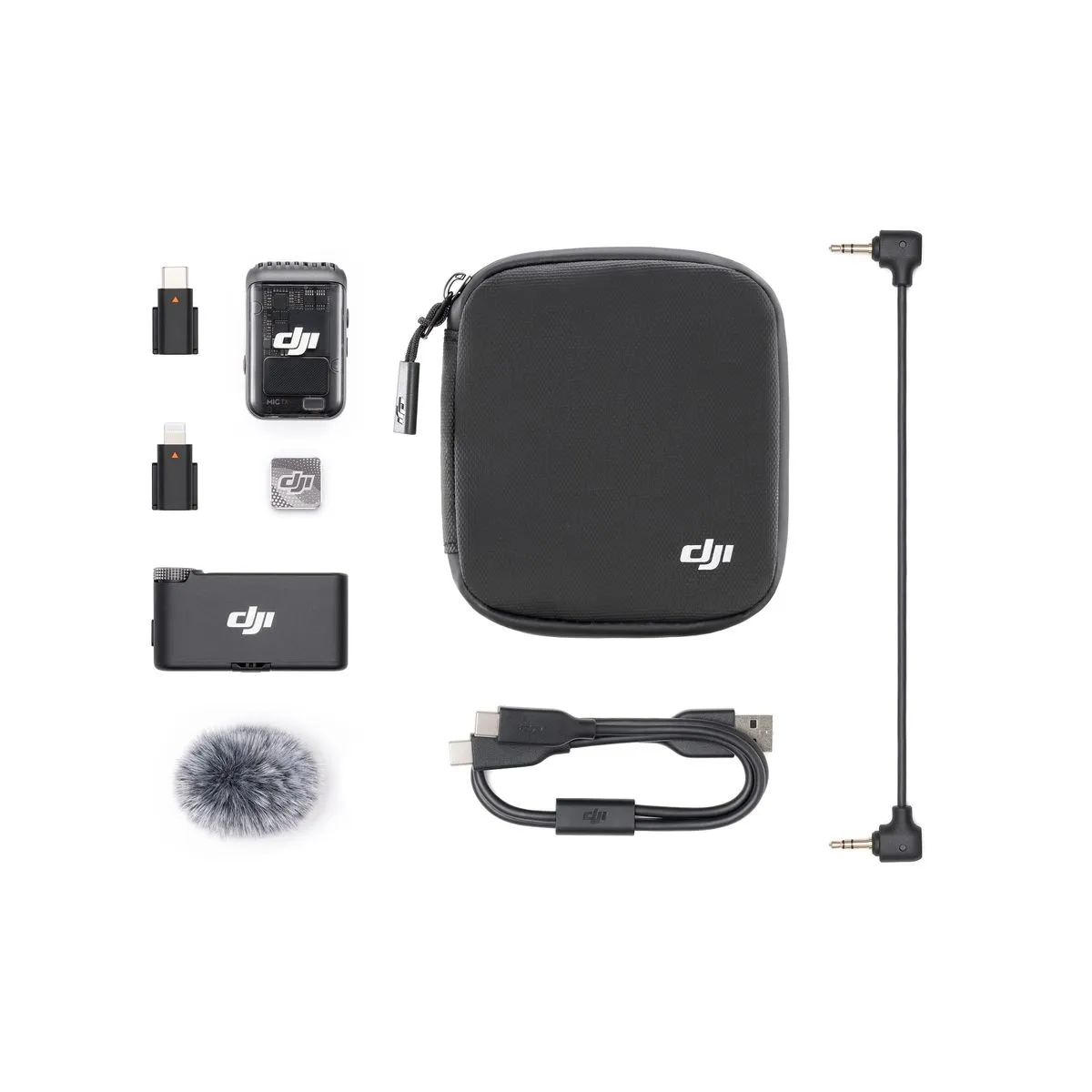 Set Mic 2 cu husă neagră, cabluri și microfon tip blăniță