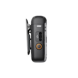 Mic 2 TX wireless transmitter, black clip and side charging port with control ring