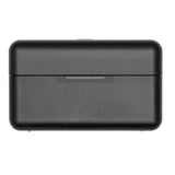 Receptor pentru microfoane wireless dual, față cu grilaj și logo, carcasă neagră