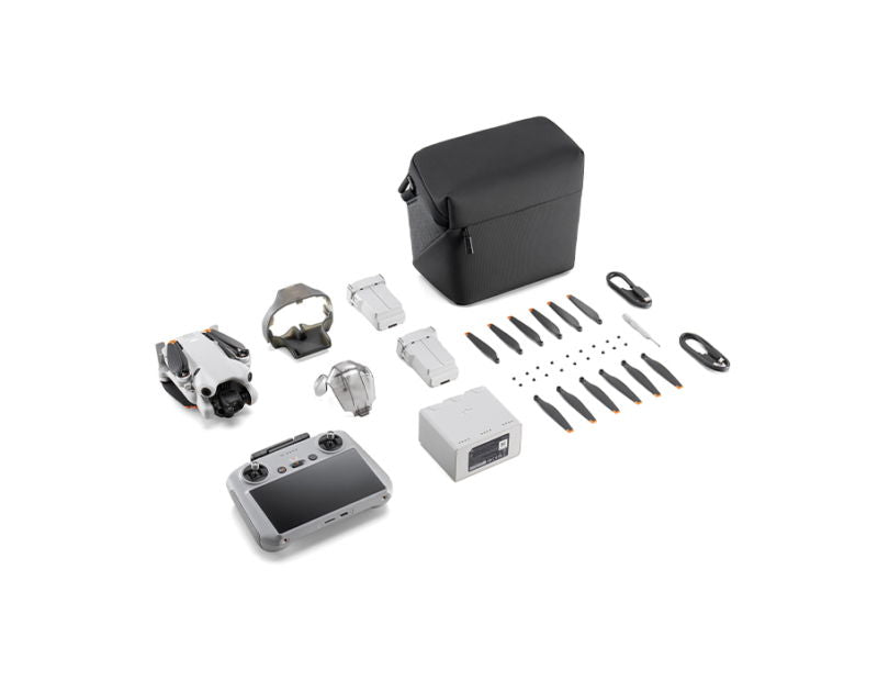 Mini 4 Pro Fly More kit accessories: controller, batteries, chargers, extra propellers