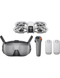 Ultralight FPV drone with front camera module, white propeller guards, gray body