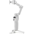 Stabilizator pentru telefon cu mâner gimbal alb și bază tip trepied
