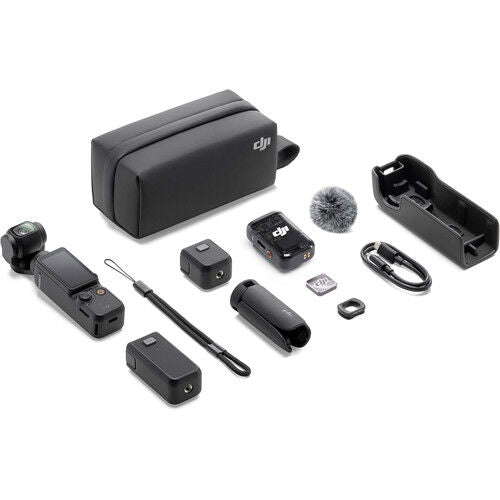 Set Osmo Pocket 3: cameră pe stabilizator, accesorii, cabluri și suporturi