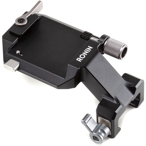 Montură verticală pentru gimbal, neagră, cu roată de reglaj și suport lateral