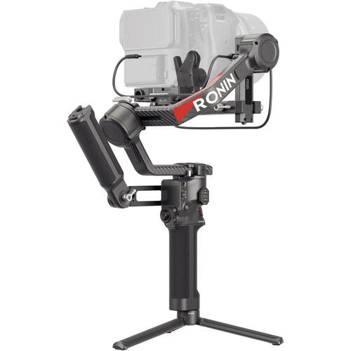 DJI RS 4 Pro gimbal stabilizer with camera mount and tripod base