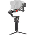 DJI RS 4 Pro gimbal stabilizer with camera mount and fold-out tripod base