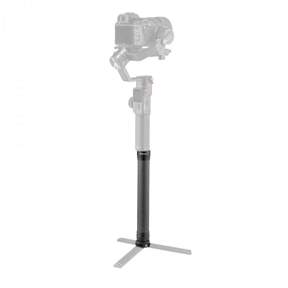 Carbon gimbal extension pole with tripod base for handheld camera setup