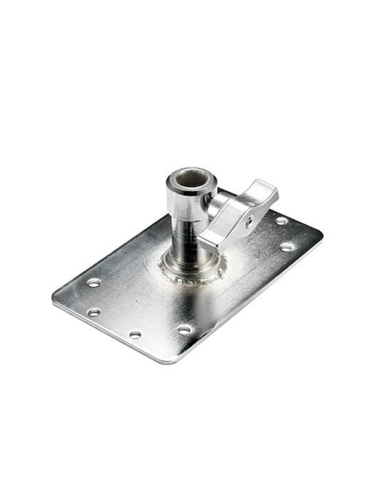 Baby wall plate F301, brushed metal mounting base with threaded nipple opening