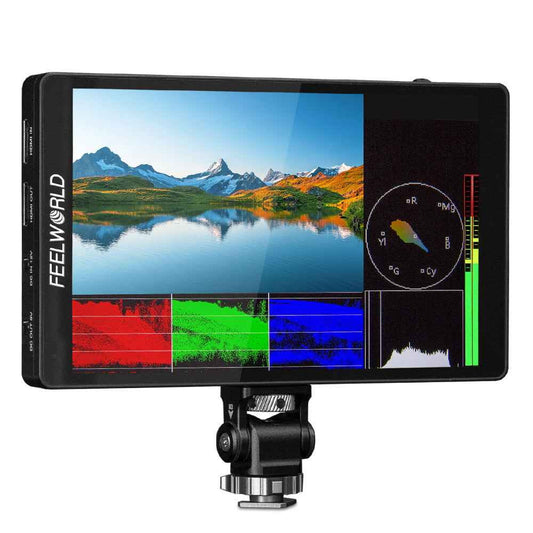 7-inch touchscreen 3D LUT monitor showing color test patterns and waveforms