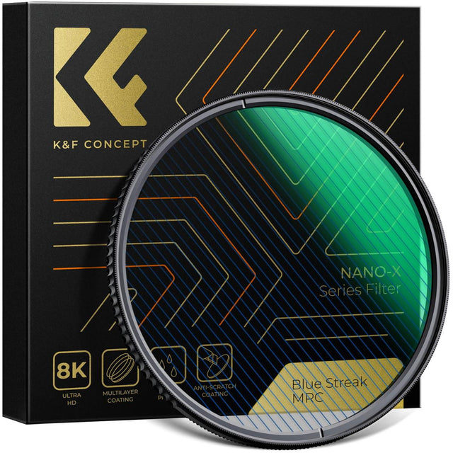 Blue Streak Nano-X anamorphic filter, 77mm, black ring with green-blue coated glass