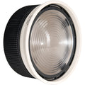 FL-20G Fresnel lens for studio light, close-up of glass and black mounting ring