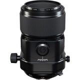 Front view of 110mm tilt/shift lens with ribbed barrel and central control dial
