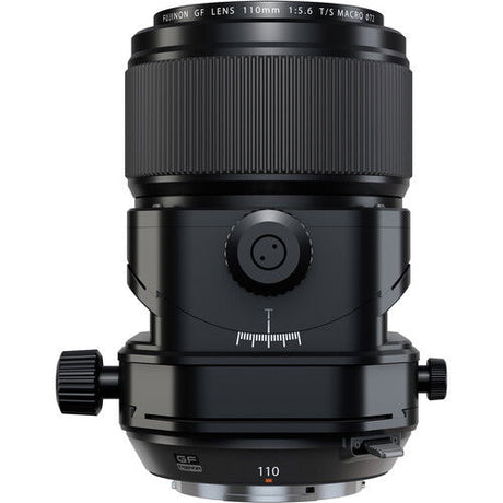 110mm tilt/shift lens front with central adjustment dial and side focus knobs