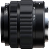 Side view of black GF 35-70mm f/4.5-5.6 WR lens with textured zoom rings