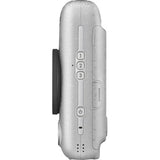 Stone white Instax mini LiPlay instant camera, side controls with numbered buttons