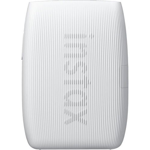 Instax Mini Link 3 photo printer, white front view with ribbed texture