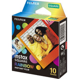 Instax Square Rainbow instant film pack, 10 sheets, colorful geometric design