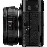 X-E5 camera side view with textured grip and mode dial
