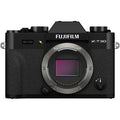 Black X-T30 II mirrorless camera body, front view with lens mount and EVF housing