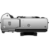 Mirrorless camera body from the side, metal back panel and control area visible