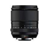 Black 23mm f/1.4 lens front with aperture scale ring and mount base