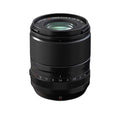 Black 23mm f/1.4 lens, front glass and ridged focus ring visible